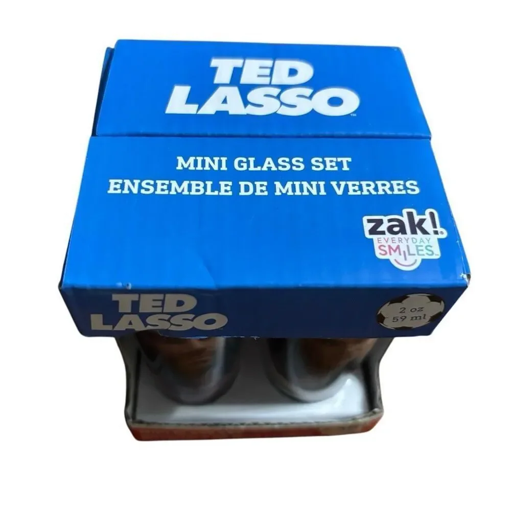 Ted Lasso Mini Glass Set Of 4 2oz Shot Glasses *New*
